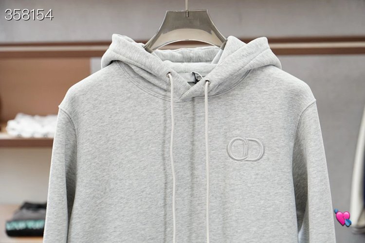 DiorDior classic CD embroidered hooded pure cotton men's fashionable casual hooded sweatshirt | Yooy