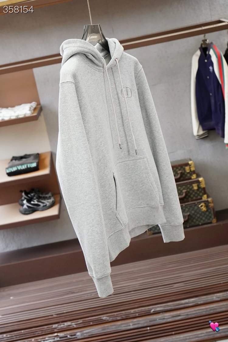 DiorDior classic CD embroidered hooded pure cotton men's fashionable casual hooded sweatshirt | Yooy