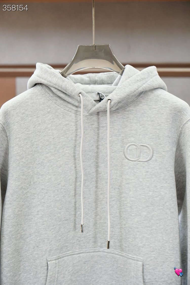 DiorDior classic CD embroidered hooded pure cotton men's fashionable casual hooded sweatshirt | Yooy