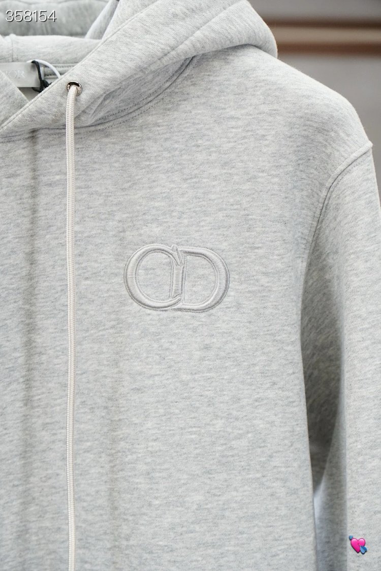 DiorDior classic CD embroidered hooded pure cotton men's fashionable casual hooded sweatshirt | Yooy