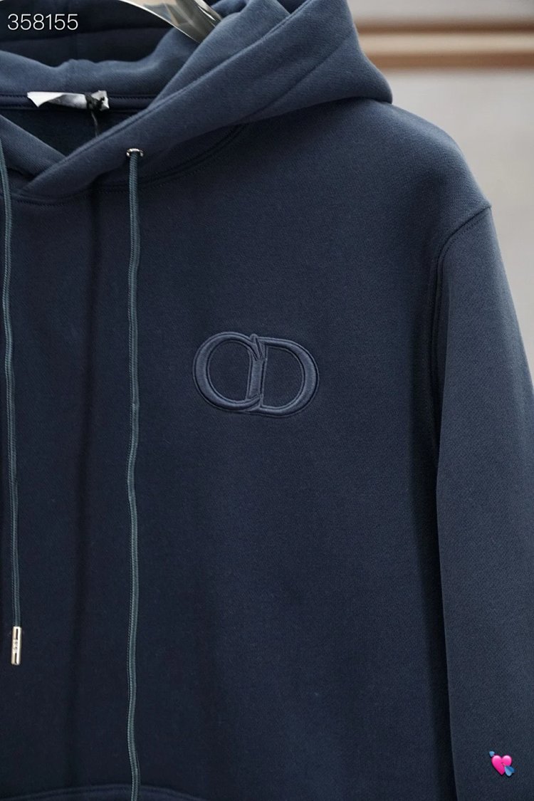 DiorDior classic CD embroidered hooded pure cotton men's fashionable casual hooded sweatshirt | Yooy