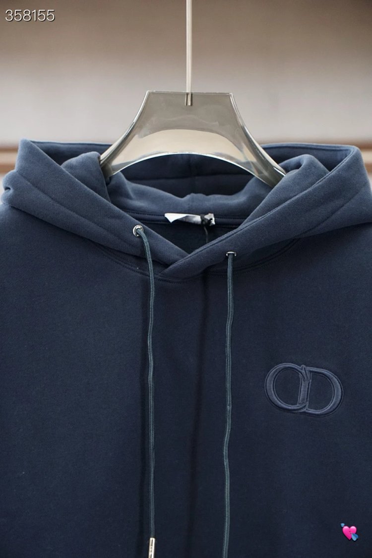 DiorDior classic CD embroidered hooded pure cotton men's fashionable casual hooded sweatshirt | Yooy