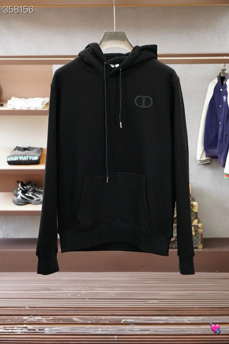 DiorDior classic CD embroidered hooded pure cotton men's fashionable casual hood