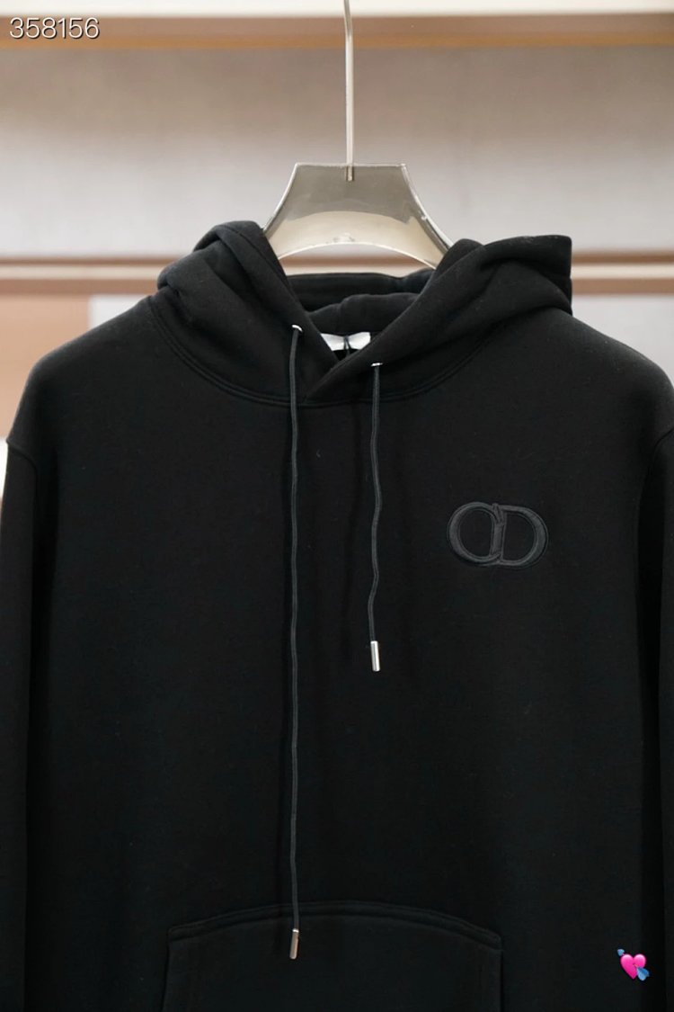 DiorDior classic CD embroidered hooded pure cotton men's fashionable casual hooded sweatshirt | Yooy