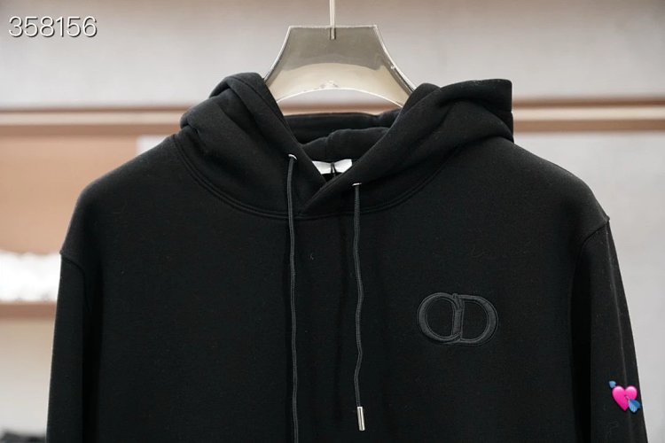 DiorDior classic CD embroidered hooded pure cotton men's fashionable casual hooded sweatshirt | Yooy