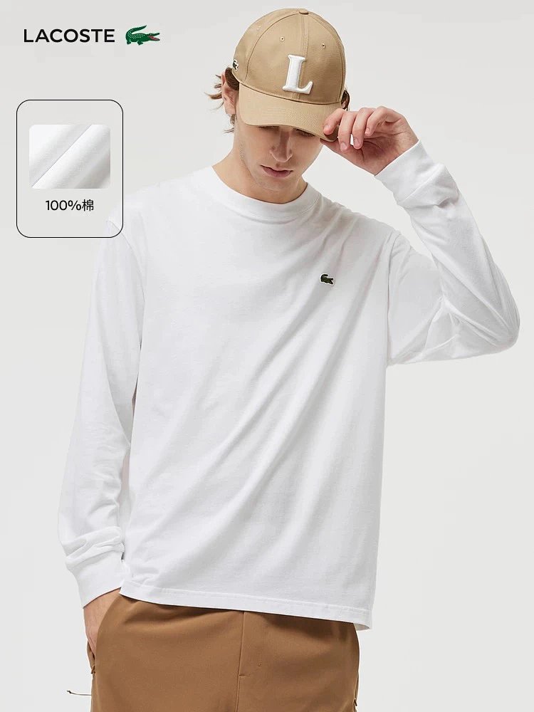 LACOSTE  French crocodile men's pure cotton round neck long sleeved T-shirt TH7307 | Yooybuy Spreads