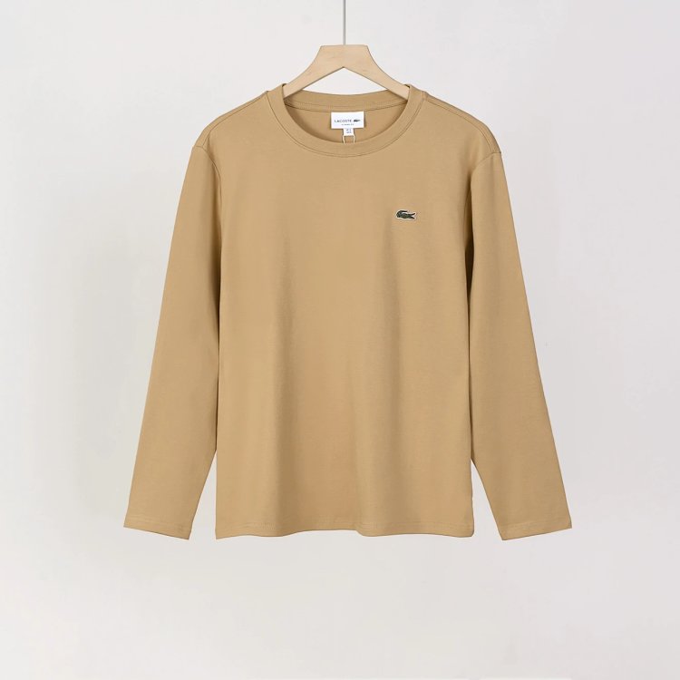 LACOSTE  French crocodile men's pure cotton round neck long sleeved T-shirt TH73