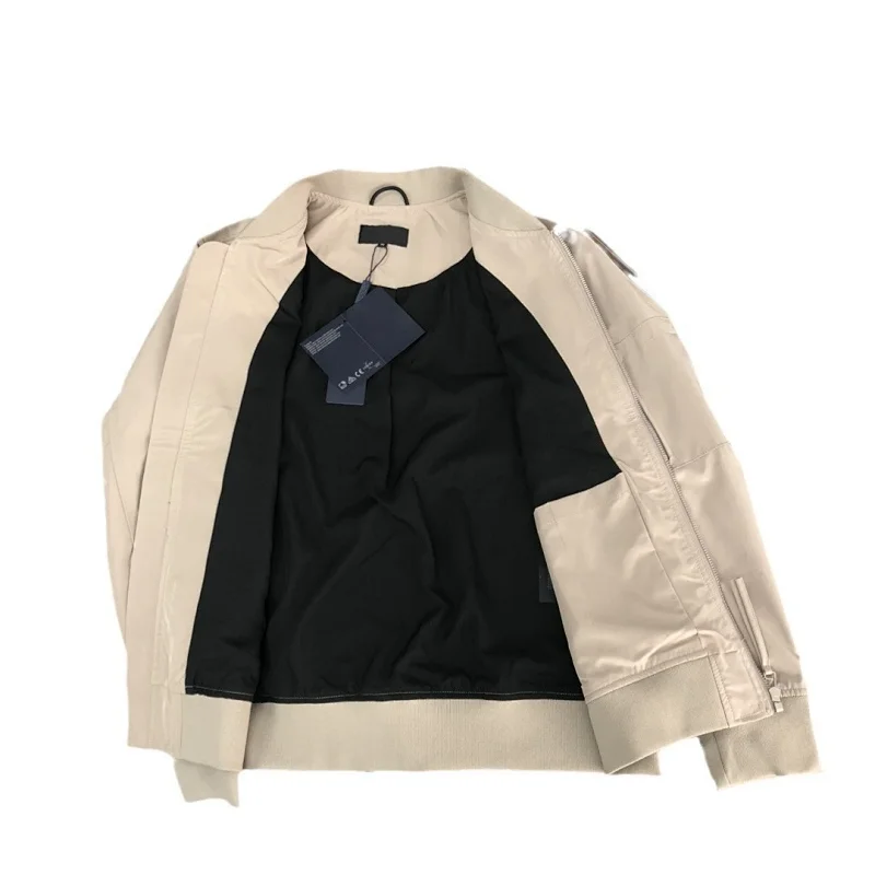 Prada men's jacket baseball collar zipper jacket cardigan solid color men's casual | Yooybuy Spreads