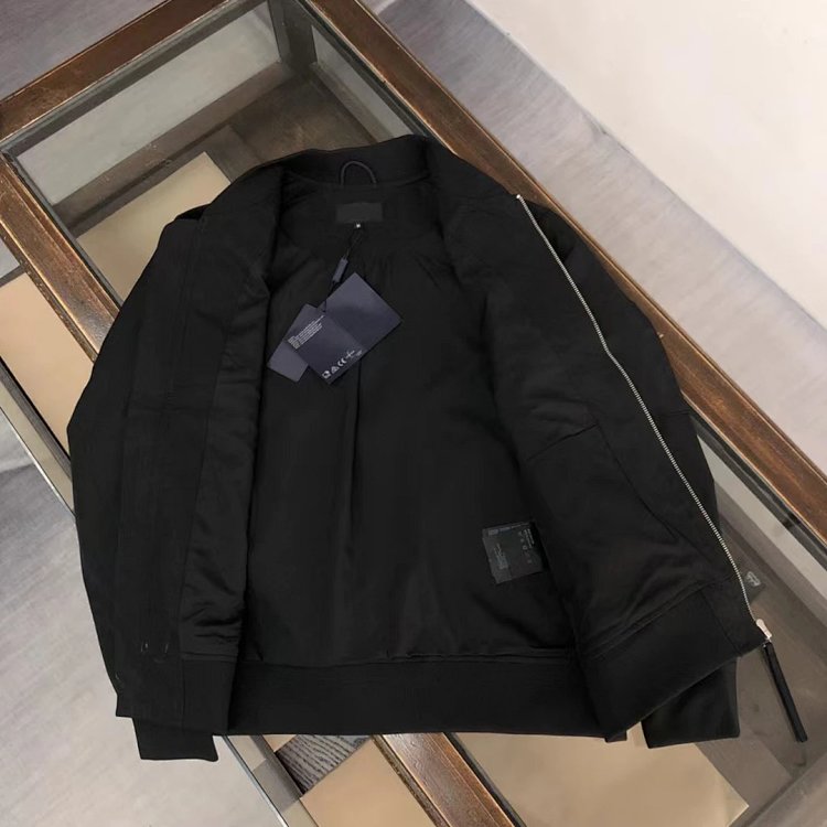Prada men's jacket baseball collar zipper jacket cardigan solid color men's casual | Yooybuy Spreads