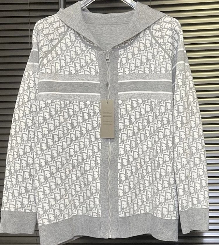 DIOR  Light luxury full print spring and autumn jacket, unisex trendy brand card