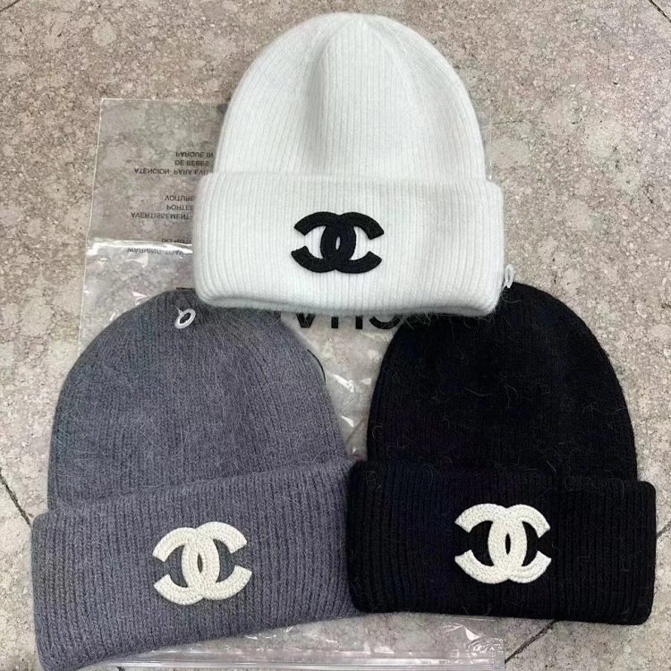  Chanel Knitted Knitted Knitted Wool Hat for Men and Women, Light Luxury Cold Ha