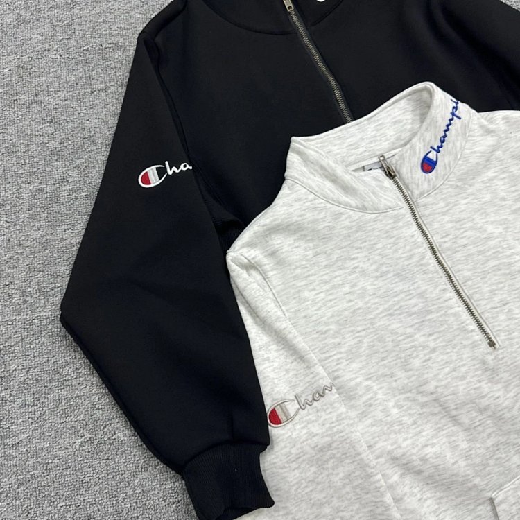 Champion plus velvet hoodie with Kirin arm embroidered logo for both men and women, casual long slee