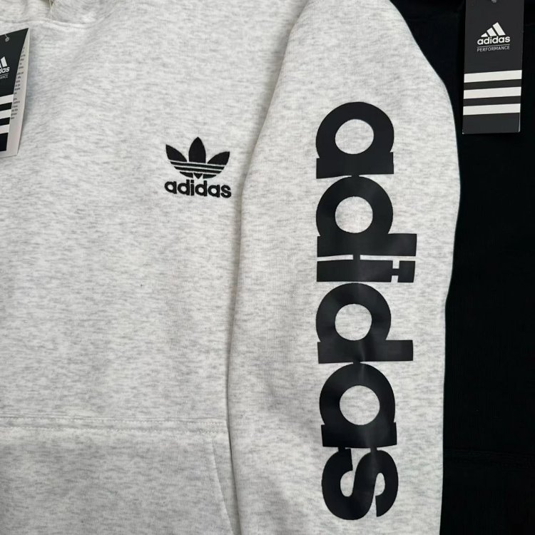 Adidas Kirin arm fleece hooded sweatshirt for men and women, Adidas long sleeved hooded pullover | Y