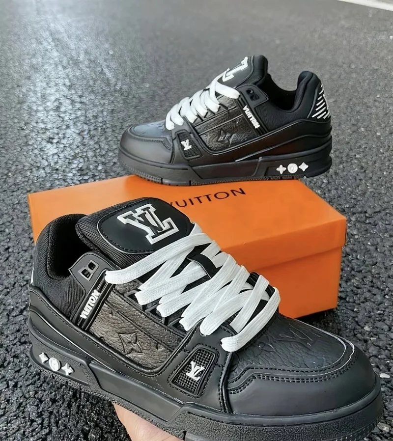 Louis Vuitton  Men's shoes, board shoes, trendy shoes, thick soled shoes, low cut casual shoes for d