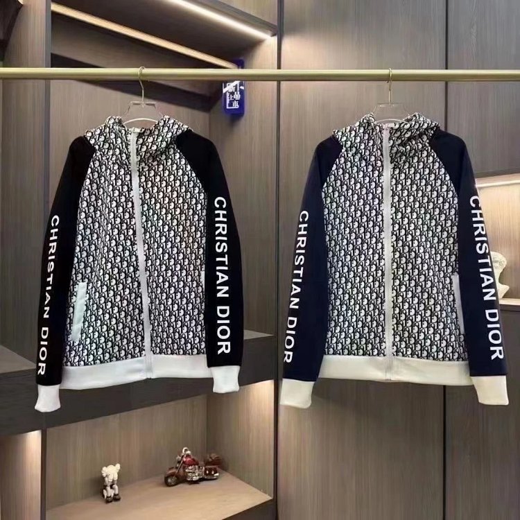 DIOR Light Luxury Full Print Spring and Autumn Coat unisex trendy brand cardigan
