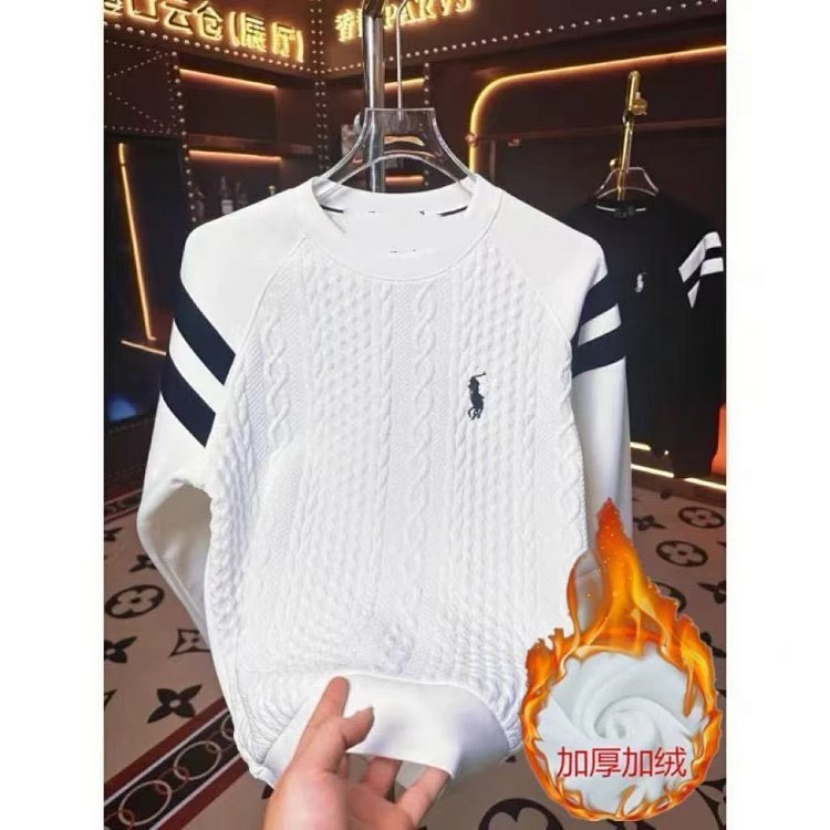 Ralph Lauren Long Sleeve Men's and Women's Same Style Velvet Warm Hoodie Bottom Shirt | Yooybuy Spre