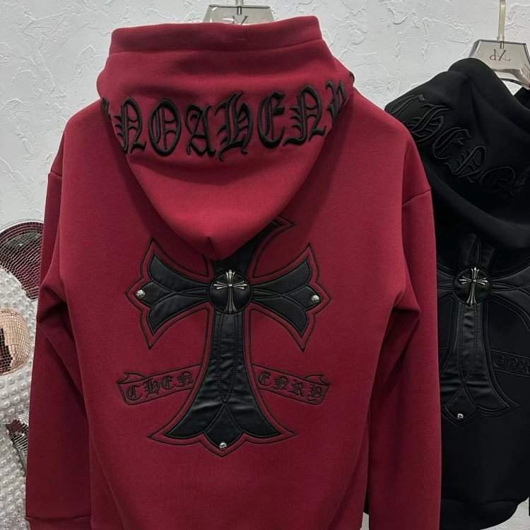 Chrome Hearts hooded sweatshirt, autumn and winter cross long sleeved fleece jacket | Yooybuy Spread