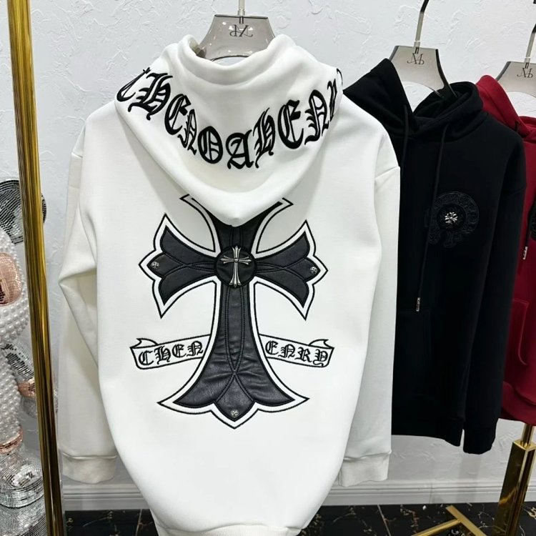 Chrome Hearts hooded sweatshirt, autumn and winter cross long sleeved fleece jacket | Yooybuy Spread