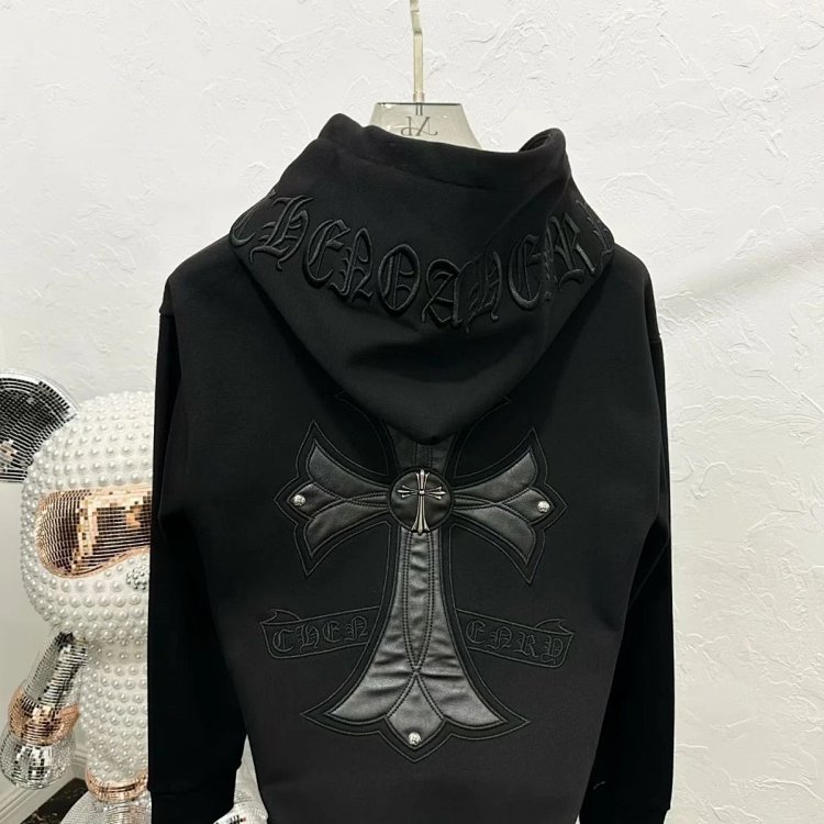 Chrome Hearts hooded sweatshirt, autumn and winter cross long sleeved fleece jacket | Yooybuy Spread