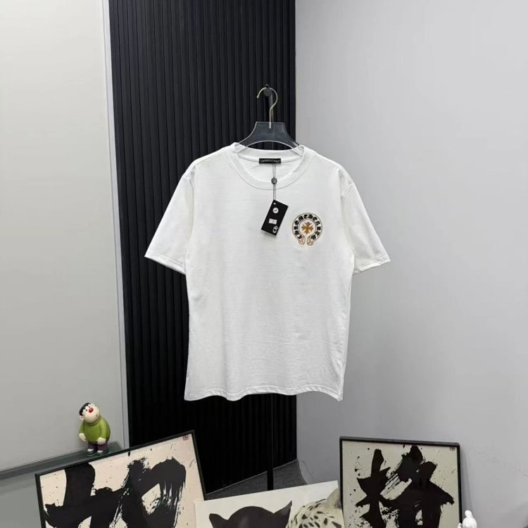 Chrome Hearts Light Luxury Embroidered Short Sleeve T-shirt Black and White Unisex | Yooybuy Spreads