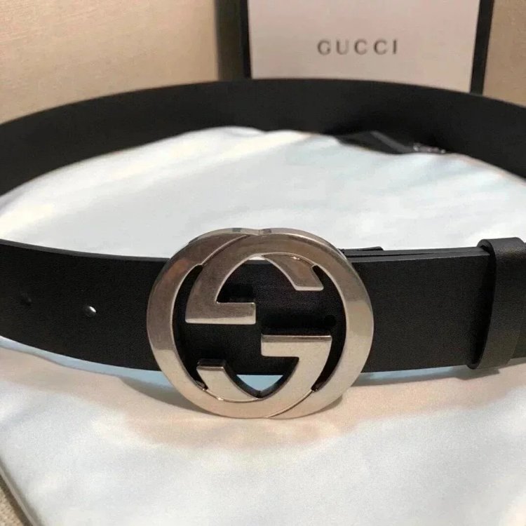 Gucci counter version men's belt double buckle business casual belt smooth buckle pants belt | Yooyb