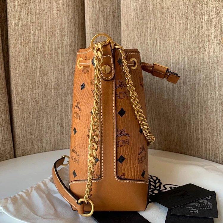 MCM Mini Drawstring Bucket Bag Imported Original Single Handbag Shoulder Bag Crossbody Bag | Yooybuy