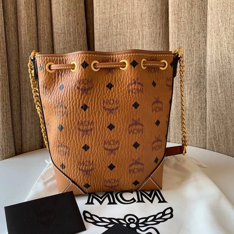 MCM Mini Drawstring Bucket Bag Imported Original Single Handbag Shoulder Bag Crossbody Bag | Yooybuy