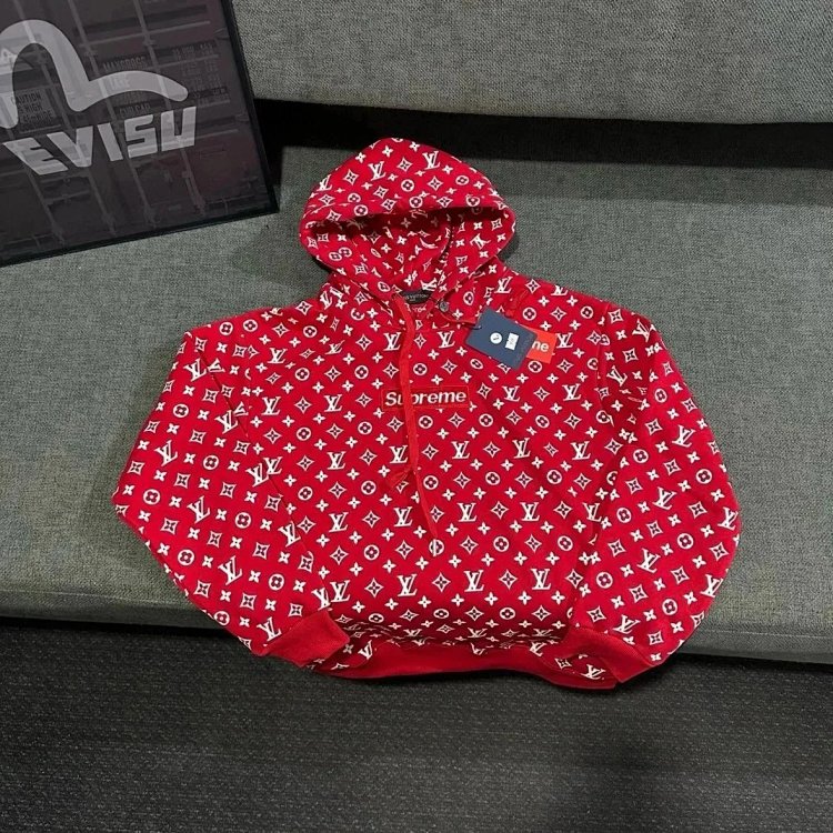 Supreme Co branded Full Print Red Hoodie | Yooybuy Spreadsheet