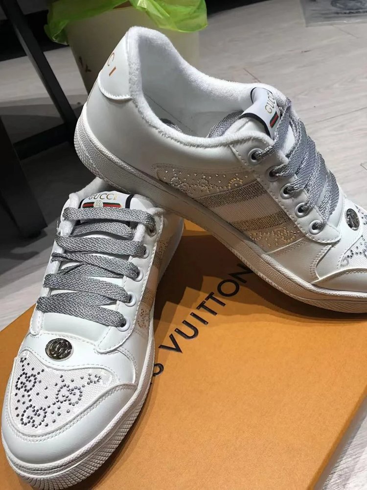 GUCCI dirty shoes, white rhinestone style fashionable board shoes | Yooybuy Spreadsheet