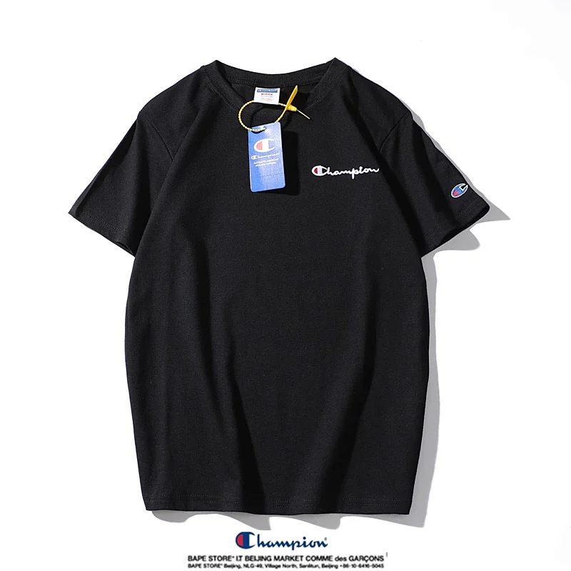 Champion small label pure cotton round neck short sleeved T-shirt