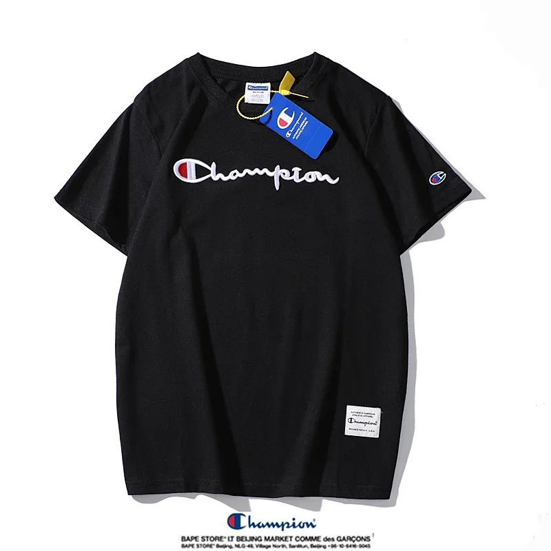 Champion Simple 3D Embroidered Cotton Short sleeved T-shirt | Yooybuy Spreadsheet