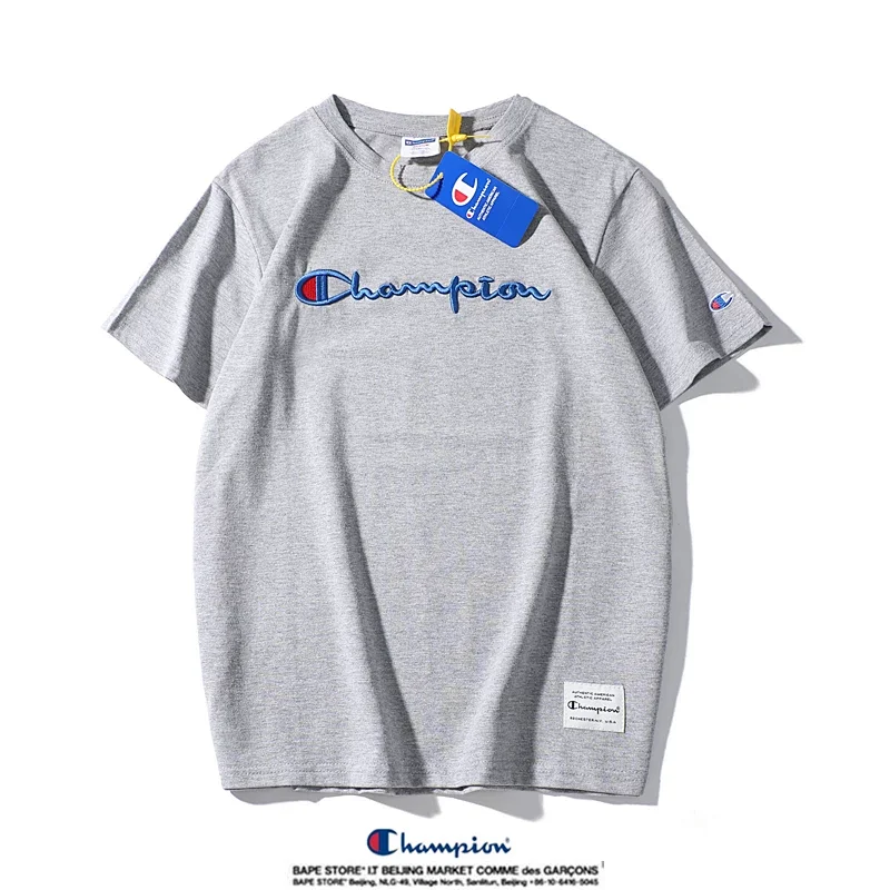 Champion Simple 3D Embroidered Cotton Short sleeved T-shirt | Yooybuy Spreadsheet