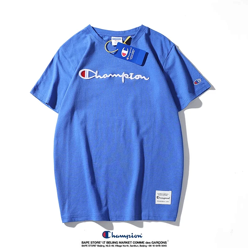 Champion Simple 3D Embroidered Cotton Short sleeved T-shirt | Yooybuy Spreadsheet