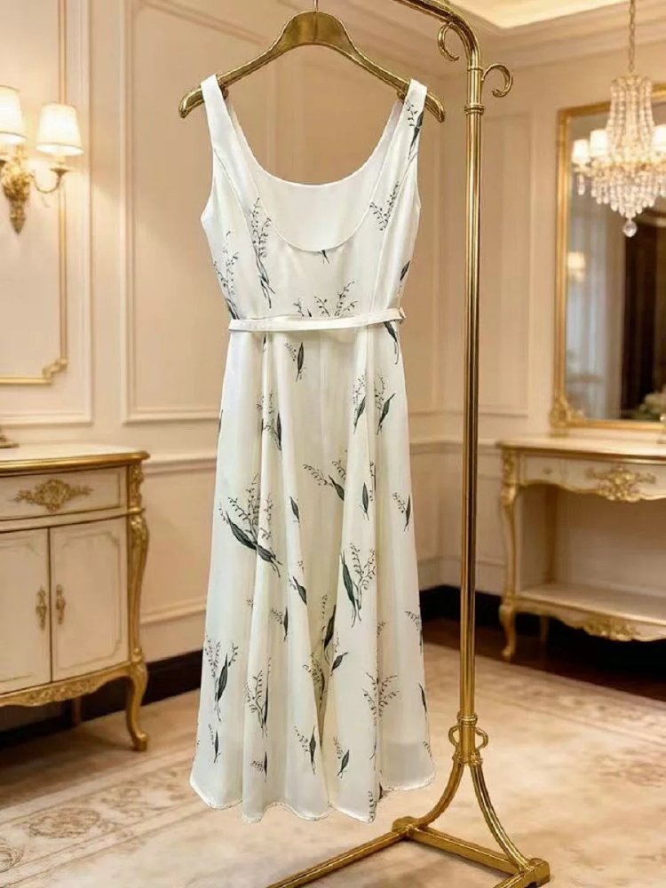 skirrt  Summer new product French retro lily of the valley print suspender skirt | Yooybuy Spreadshe