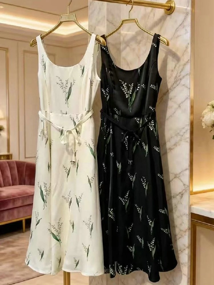 skirrt  Summer new product French retro lily of the valley print suspender skirt | Yooybuy Spreadshe