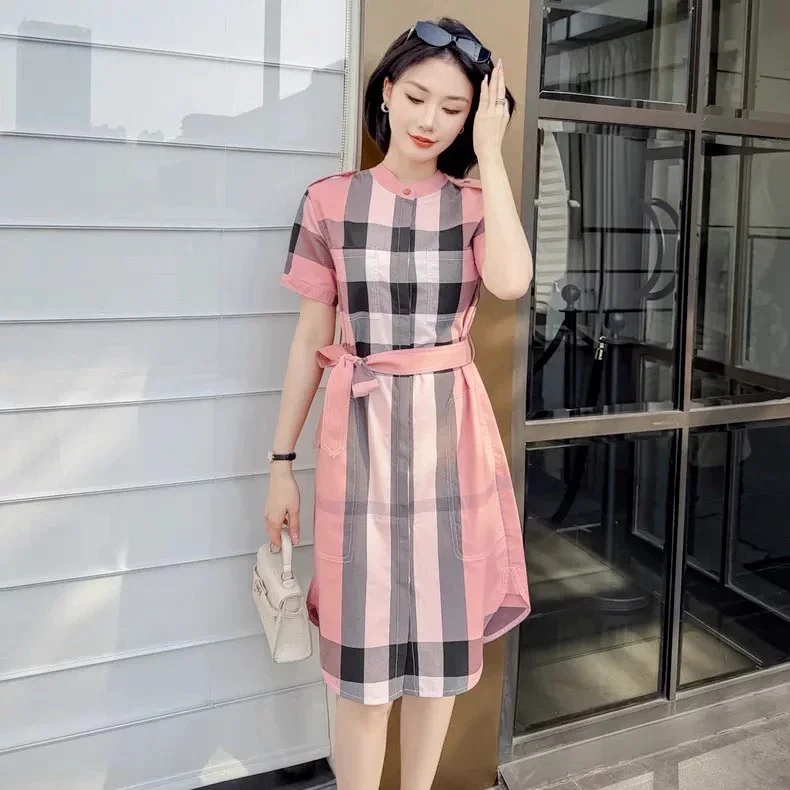 Burberry  British style casual mid length shirt skirt with floral patterns | Yooybuy Spreadsheet